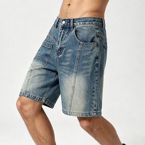 Shorts en jean épais pour homme, style streetwear, poche asymétrique, coupe décontractée et ample, nouveaux modèles - Product Image 4