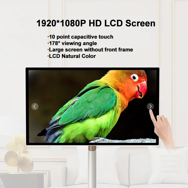 Fabricante al por mayor 24 pulgadas Android 12 Monitor inalámbrico móvil HD Smart TV pantalla táctil para pantalla de vídeo doméstico
