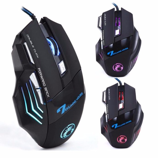 Hot Selling 7-Color RGB Breathing LED Light 1.5M Cable 7D USB Wired Gaming Mouse for PC and Laptop