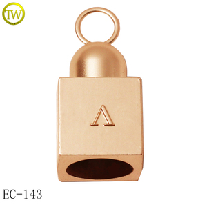 Tùy chỉnh dập nổi tên mùa xuân khóa kết thúc hợp kim phụ nữ áo kim loại dây dây phần cứng may tua kim loại chuông Stopper với vít - Product Image 1