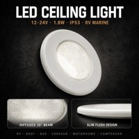 DAMAVO 12-24V/36V Éclairage intérieur LED pour véhicule, plafonnier encastré, conforme aux normes de sécurité, étanche IP53, ABS anti-UV, pour camping-car