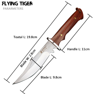 Chất Lượng Cao Ngoài Trời Cắm Trại Săn Bắn Đi Bộ Đường Dài Câu Cá Survival Cố Định Lưỡi Dao 7cr14mov Thép Gỗ Xử Lý Với Da Vỏ Bọc - Product Image 6