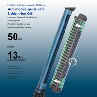Patinete Eléctrico Plegable X11 Azul, el Mejor de la UE 2026, Rápido, con Motor sin Escobillas de 450W, Batería Extraíble y Amortiguador de Impactos, Ruedas de 10 Pulgadas