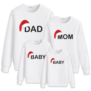 Vêtements de Noël Père Mère Bébé pour la Famille, Tenues Assorties Pull à Capuche Mère Fille Père <span class=keywords><strong>Fils</strong></span>, Chandail de Noël - Product Image 4