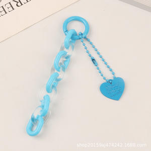 Creative Heart Keychain Pendant Fresh Colorful Open <b>Ring</b> Chain Accessories Earphone Case <b>Couple</b> Decoration - Product Image 6