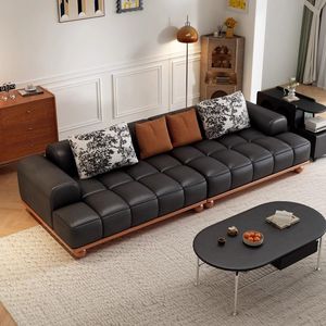 Mid Grand 5 Seater Velvet or Waxed Leather Spacious Stain Resistant Lounge Furniture - Product Image 4