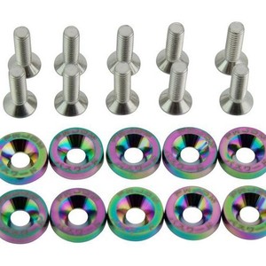สกรูวอชเชอร์ JDM M6 สีแดง อลูมิเนียมอัลลอยด์ แผ่นตกแต่ง สำหรับตกแต่งรถยนต์ - Product Image 3