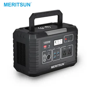 MeritSun חיצוני נייד אחסון אנרגיה 110v 220v גבוה-כוח חירום אספקת חשמל 500W 1000w נייד תחנת כוח