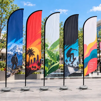 Kit de drapeau publicitaire personnalisé en plumes, fabrication directe d'usine, avec mât en aluminium, support de poteau et base, pour la publicité extérieure
