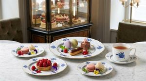 <span class=keywords><strong>Service</strong></span> de table de luxe en <span class=keywords><strong>porcelaine</strong></span> fine avec motif floral bleu et or véritable, assiette de présentation vintage en céramique, tasse à café et bol en <span class=keywords><strong>porcelaine</strong></span> pour hôtels et événements - Product Image 5