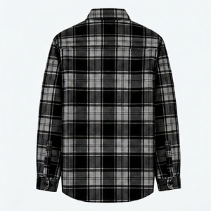 Camisa de Franela a Cuadros de Manga Larga para Hombre, de Alta Calidad, Corte Regular, Informal, de Algodón, con Botones - Product Image 2