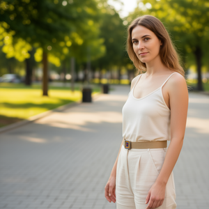 Cinturón Elástico de PP de 5 cm de Ancho con Hebilla Metálica Cuadrada, Estilo Bohemio para Mujer, Accesorio de Moda - Product Image 2