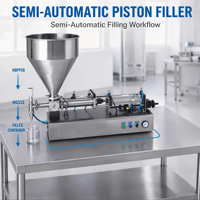 Machine de remplissage semi-automatique à piston de précision à tête unique pour l'éthanol, les huiles essentielles, les liquides et les pâtes, pour l'industrie chimique