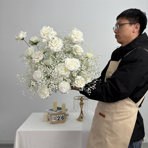 Bolas de Flores Artificiales Blancas Reales para Boda, Decoración de Mesa de Seda de Alta Calidad, Centro de Mesa - Product Image 5