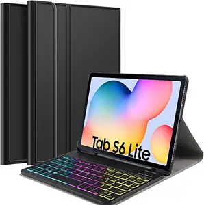 keyboard case samsung tablet s6 lite Suppliers-Opvouwbare Beugel Beschermhoes Bt Draadloze Toetsenbord Voor Samsung S6 Lite P610