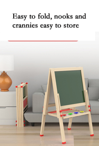 กระดานดำไม้สำหรับโรงเรียนกระดานดำสองด้านพร้อมขาตั้งสำหรับเด็ก - Product Image 6