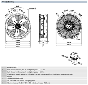 ebm-papst VWT0950PTTRZ Industrial Axial Fan Large Diameter High Airflow Ventilation Cooling Fan HVAC and Cooling Tower Systems - Product Image 2