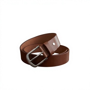 Ceinture en cuir marron Buffalo Standard pour officiers, style vintage avec boucle carrée en acier, logo personnalisé imprimé, imperméable, respirante, excellente qualité - Product Image 6