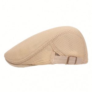 Wholesale Casual Breathable Cotton Mesh Newsboy Hat Adjustable <b>Beret</b> for Autumn Spring Fishing Party Promotional Gift - Product Image 1