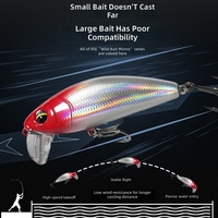 Leurre de pêche Red Silver Minnow, appât dur coulant avec hameçons triples pour la pêche en eau douce et en eau salée