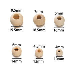 Wooden <b>Beads</b> 10-20mm <b>Large</b> Hole Round Natural Color For Jewelry Making DIY Accessories Wholesale - Product Image 2