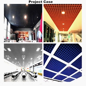 Aluminum <strong>Grids</strong> Suspended Ceiling Tiles Square <strong>Metal</strong> Hotel False Aluminum Modern for Office Top Decoration Curation Aceplate0.6mm - Product Image 6