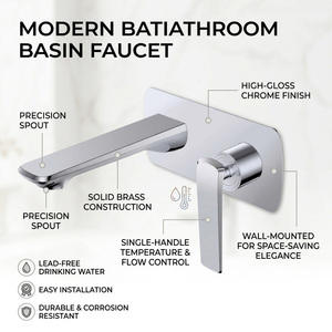 <span class=keywords><strong>Rubinetto</strong></span> Monocomando per <span class=keywords><strong>Lavabo</strong></span> <span class=keywords><strong>Bagno</strong></span> Hotel, Cromato in Ottone, Moderno Miscelatore Caldo/Freddo per <span class=keywords><strong>Lavabo</strong></span> - Product Image 2