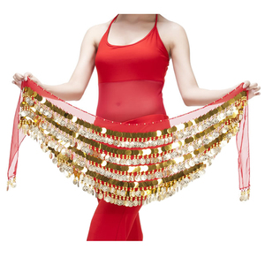 Cinturón de Danza del Vientre con Lentejuelas en Capas y Monedas Doradas para Mujer - Product Image 4