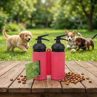 Pochette à friandises pour chien en silicone personnalisée avec distributeur de sacs à déjections intégré, support portable 2-en-1 pour friandises et sacs à déjections pour fixation au laisse