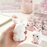Jouet Squishy Lapin Mignon Super Doux en TPR à Rebond Lent, Jouet Anti-Stress Sensoriel en Forme d'Adorable Lapin, Toucher Lisse