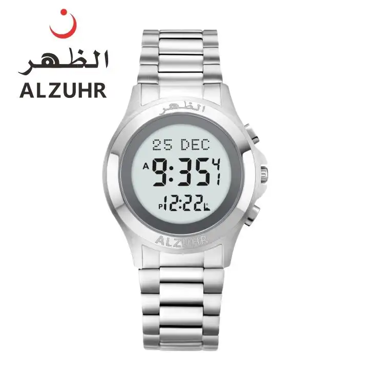 Precio de Fábrica Al Fajr relojes de oración hora dual Azan nuevo diseño impermeable Azan amantes reloj para hombres ALZUHR505