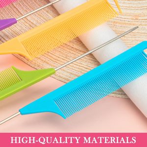 Venta Directa de Fábrica, Peine Antiestático Resistente al Calor, Peine de Cola de Rata con Logotipo Personalizado, Peine de Plástico para Peinar, Peine para Salón de Belleza y Barbería - Product Image 5