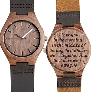 ساعة يد خشبية منقوشة بسيطة بشعار ريلوج دي ماديرا ، ساعة يد فاخرة طبيعية من تصنيع المعدات الأصلية ، كوارتز مخصصة