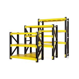 Multilayer Steel Storage <b>Rack</b> 3 Layer Adjustable Black And Yellow Color Scheme For Warehouse Home Balcony Use - Product Image 5