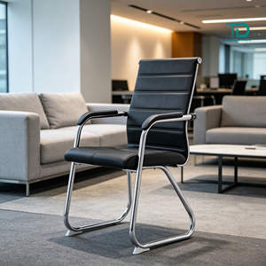 Chaise de <span class=keywords><strong>bureau</strong></span> robuste Foshan sans roulettes en tissu maillé pour réunions, réceptions, visiteurs, événements et conférences - Product Image 2