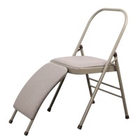 Chaise de yoga pliable en métal renforcé et épaissi avec support lombaire, conception sûre et stable pour la pratique de la remise en forme à domicile