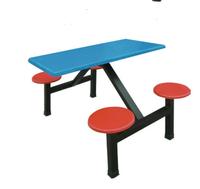 Ensemble de table à manger en fibre de verre bleue pour restaurant et cantine