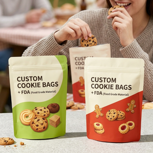 Custom Printed Cookie <b>Bags</b> Resealable Stand-Up <b>Plastic</b> Pouches Moisture-Proof Zipper Seal Factory Wholesale for Biscuits & Snack - Product Image 2
