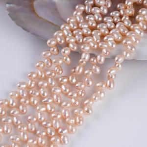 Horquillas para el Cabello Hechas a Mano con Cuentas de Perlas de Agua Dulce Blancas de 5-6 mm, Cuentas de Arroz Naturales en Forma de Espiga de Trigo, Cadenas de Trigo en Forma de Metro para Manualidades, Venta al por Mayor - Product Image 4