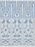 Tissu en dentelle française orné de strass, de perles brodées et de paillettes, écologique, 100 % polyester, minimum 5 yards