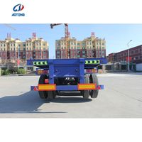 Remorque porte-conteneurs à plateau plat pour le transport de deux conteneurs, remorque benne basculante, camion squelette, remorque surbaissée, remorque surbaissée à plateau bas.