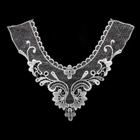 Collier en dentelle brodé floral vintage sexy, accessoires de mode DIY, patch décoratif personnalisé, design ajouré 3D en polyester