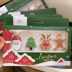 حار بيع عيد الميلاد موضوع شمعة لطيف الأيايل شجرة عيد الميلاد الزنجبيل رجل الشموع - Product Image 1