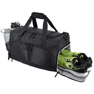 Bolsa de lona personalizada negra de tamaño mediano de <span class=keywords><strong>40</strong></span> litros con soporte para murciélago para tenis, fútbol, béisbol - Product Image 1