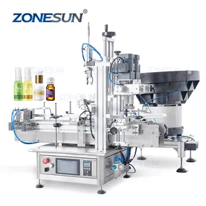 Zonesun máquina de cobertura de garrafa, para óleo essencial, automática, ZS-XG1870R, com tigela vibratória