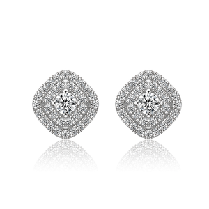 Pendientes de Moda con Diamantes Moissanite VVS, Chapados en Oro, Forma de Flecha, Clásicos, Certificados por Terceros, Plata de Ley 925 - Product Image 1