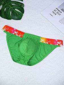 Slips <span class=keywords><strong>pour</strong></span> hommes, triangle creux sur le côté, sexy, nylon, couleur unie, imprimé arc-en-ciel, ceinture confortable, sous-vêtements respirants à séchage rapide - Product Image 6