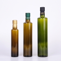 250ml,500,750 Bouteille en verre marasca vide ronde vert foncé huile d'olive à vendre