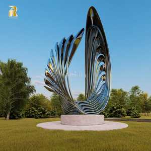 RELONG 现代风格艺术设计不锈钢抽象雕像雕塑，适用于户外商业广场 - Product Image 4