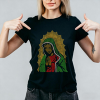 Image thermocollante personnalisée avec motif religieux et strass pour T-shirts